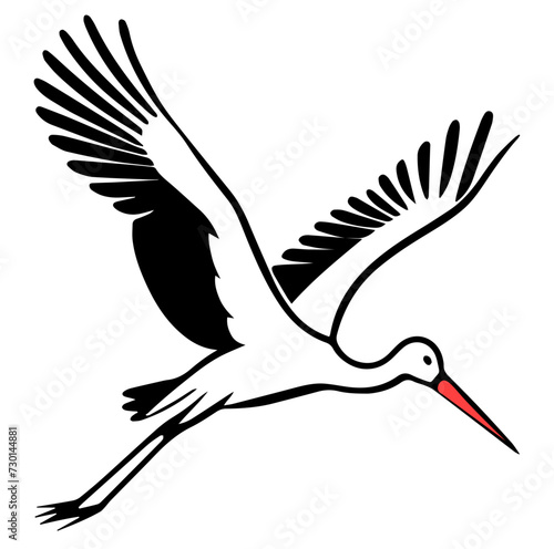 Latający bocian ilustracja
