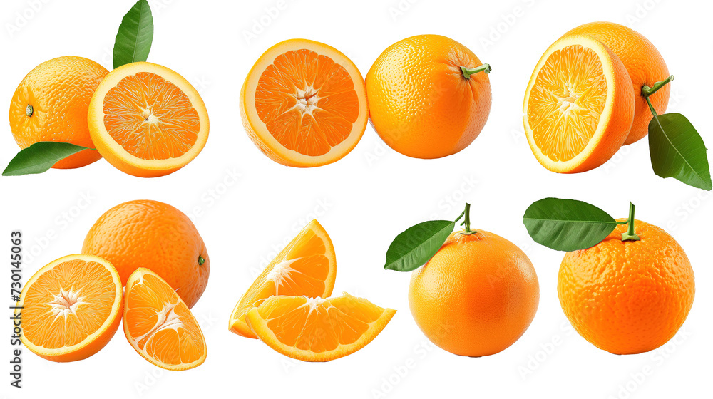 set of isolated oranges set of isolated oranges