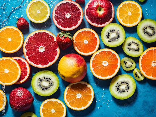 background of fruits citrus, generative ai.