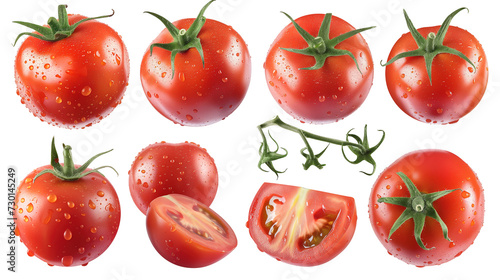 set of isolated tomatoes
