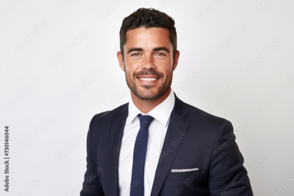 Portrait of a handsome young business man smiling and looking at camera Portrait of a handsome young business man smiling and looking at camera