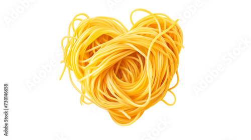 illustration noodle in heart shape on isolated background
