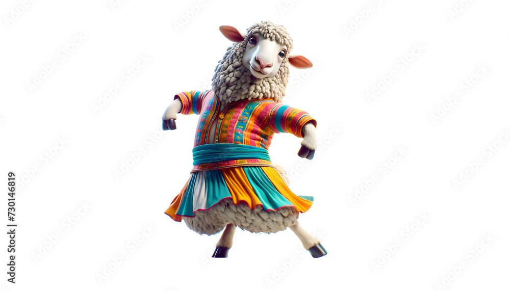 sheep dance isolated on transparent background