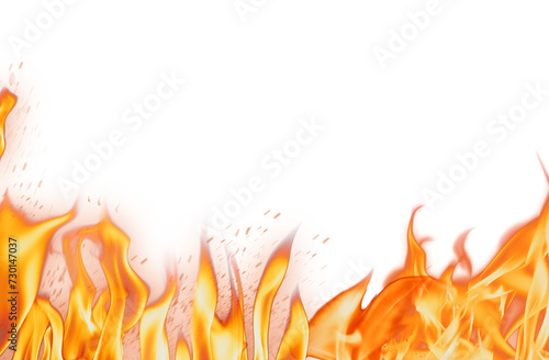 Fire flame, transparent
