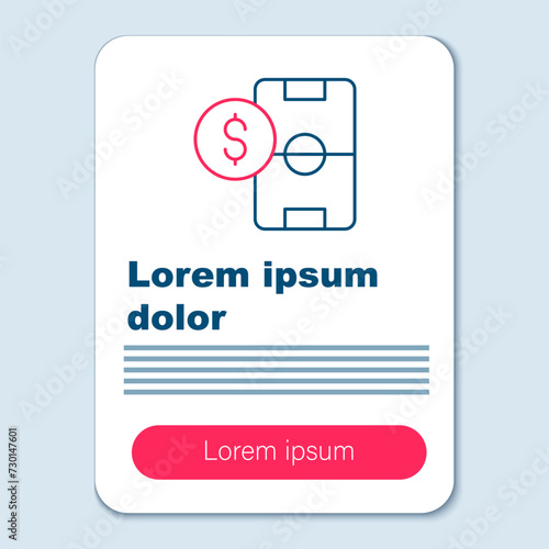 Line Soccer football betting money icon isolated on grey background. Football bet bookmaker. Soccer betting online make money. Colorful outline concept. Vector