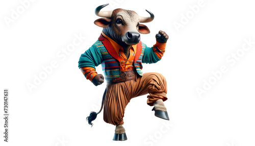 bull dance isolated on transparent background