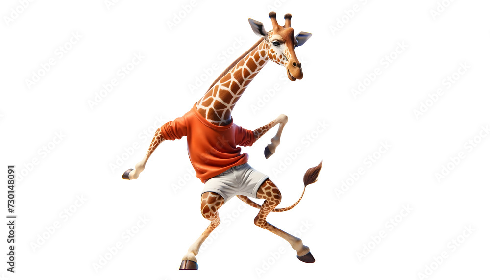 giraffe dance isolated on transparent background