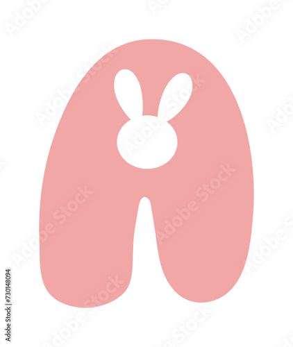 cute bunny alphabet letter a