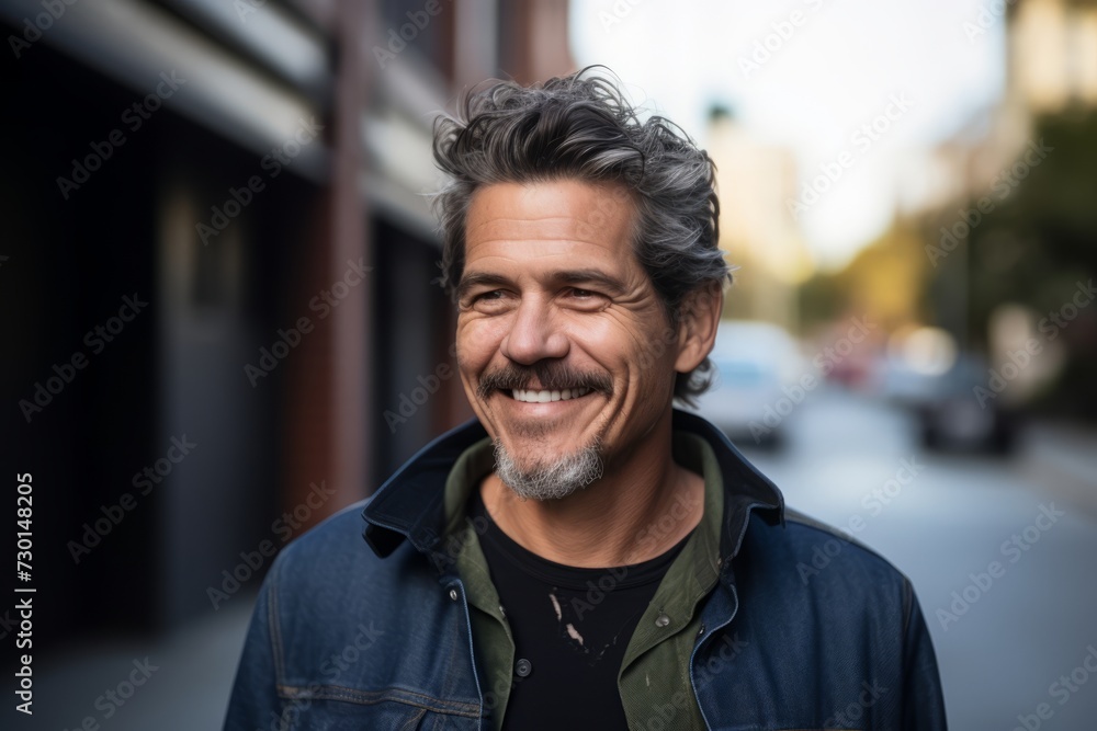 Portrait of a handsome middle-aged man smiling at the camera. Portrait of a handsome middle-aged man smiling at the camera.