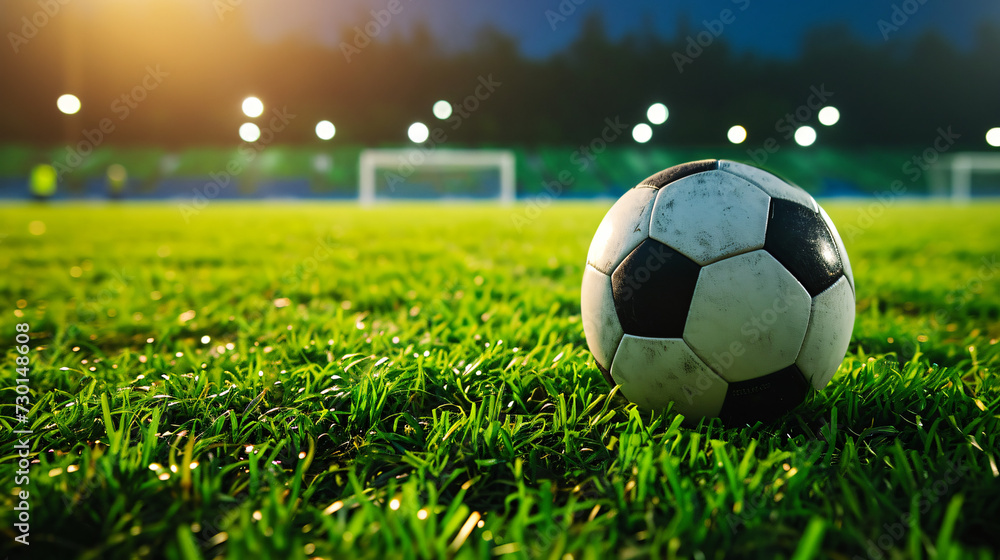 Fototapeta premium soccer ball on grass
