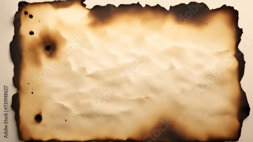 Old sheet of crumpled paper burned at the edges.