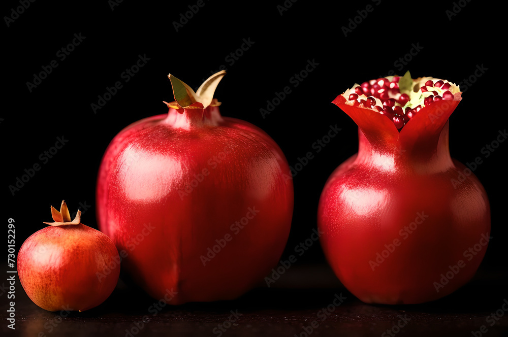 pomegranate on black