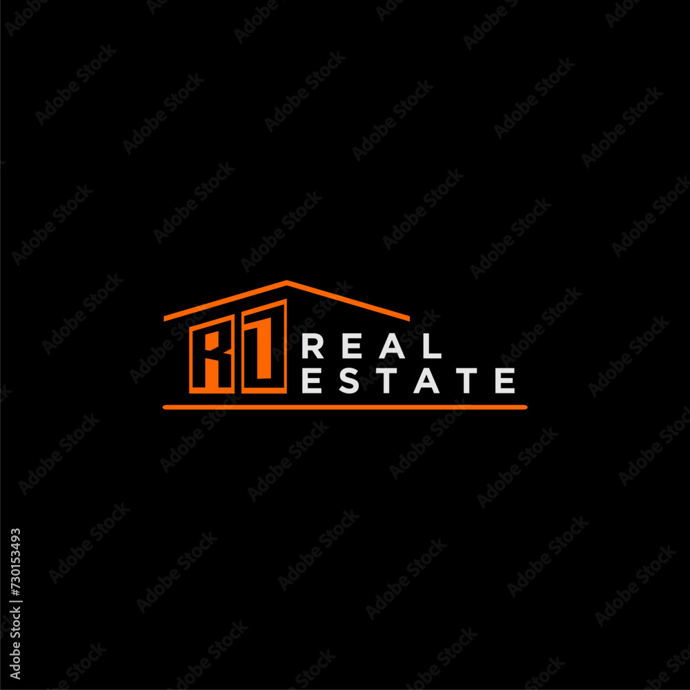 RD letter roof shape logo for real estate with house icon design