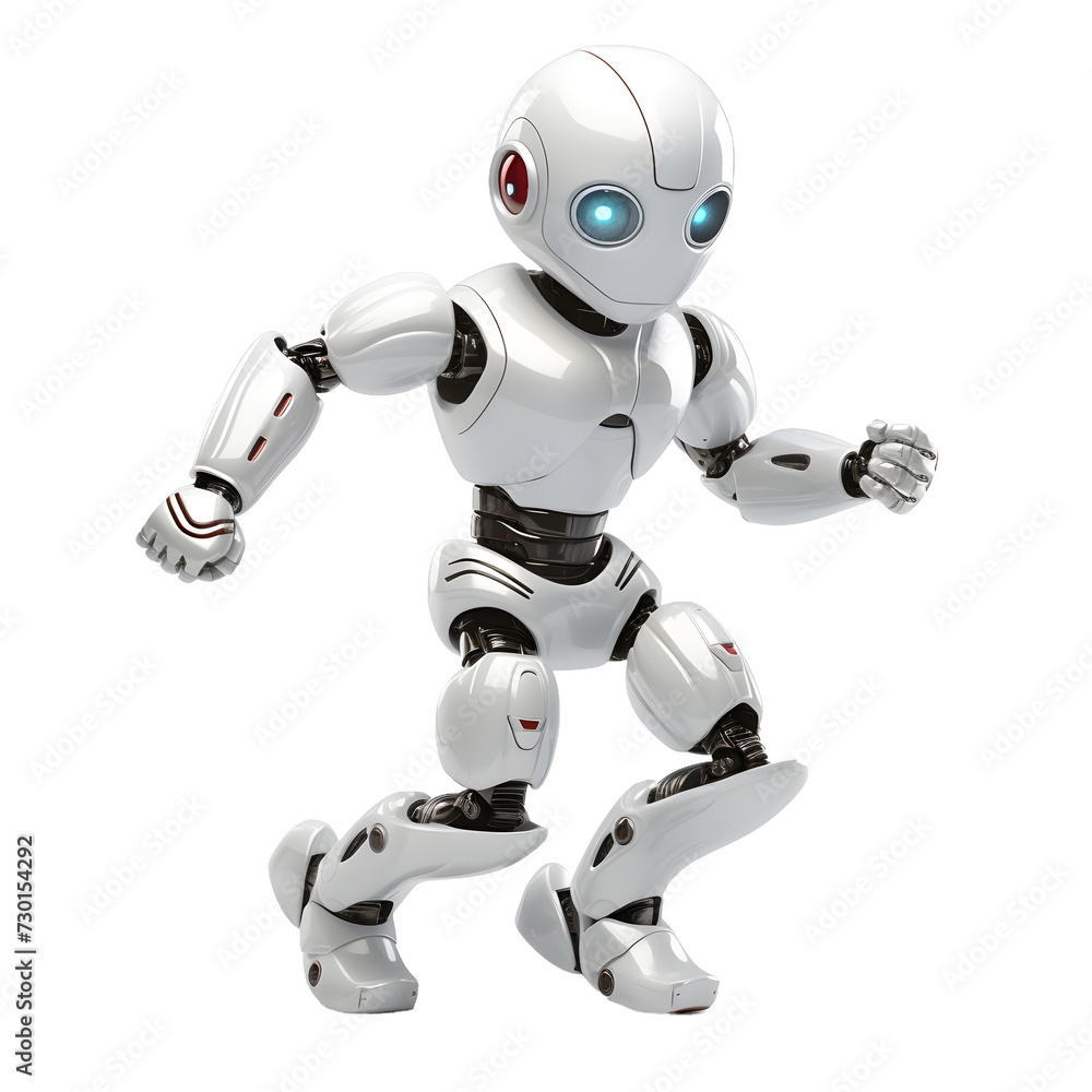 robot man running isolated on transparent background robot man running isolated on transparent background