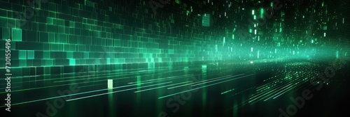 Emerald Futuristic Data Stream Abstract Background