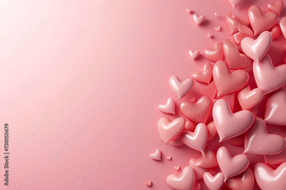 Valentine's day banner background with heart 3d, minimal, romantic. Wedding. Illustration. Valentine's day banner background with heart 3d, minimal, romantic. Wedding. Illustration.
