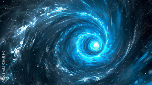 Blue light in the space of an intergalatic vortex.