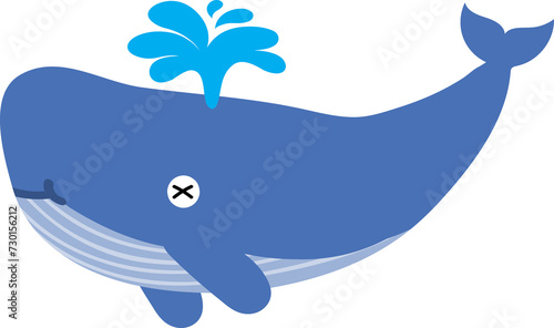 cute whale cartoon  sea animal 