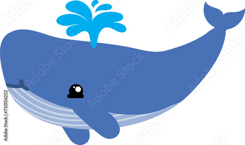 cute whale cartoon  sea animal 