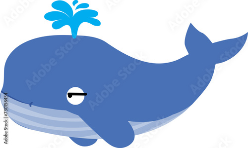 cute whale cartoon  sea animal 