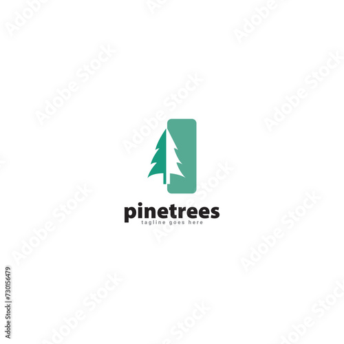 Free Download pine logo icon vector template. - GFXLoad