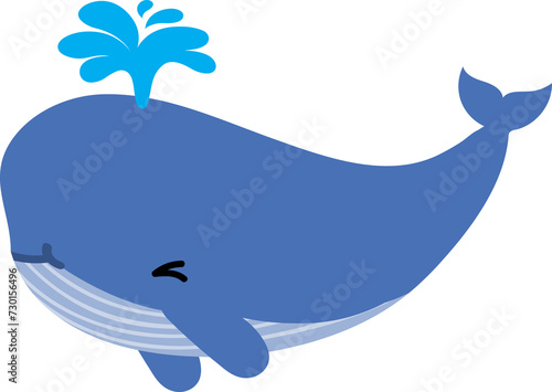 cute whale cartoon  sea animal 