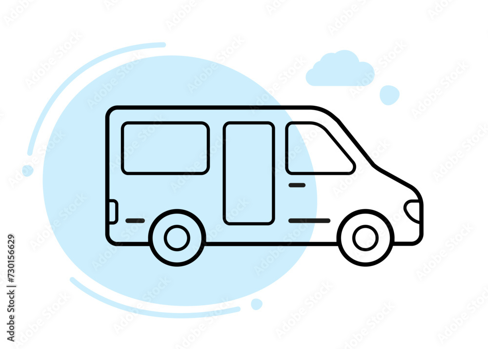 Minibus outline vector icon. simple vector illustration. transportation concept on white background.