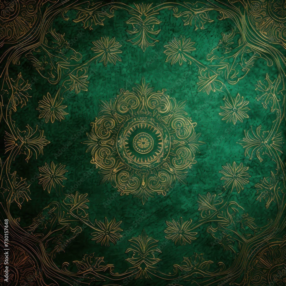 Emerald paterned carpet texture
