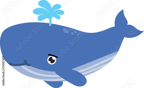 cute whale cartoon  sea animal