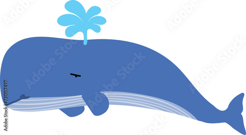 cute whale cartoon. sea animal