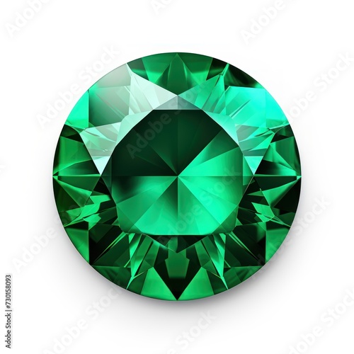 Emerald round circle isolated on white background 