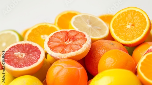 A mix of citrus fruits piled high  creating a visually appealing and appetizing composition