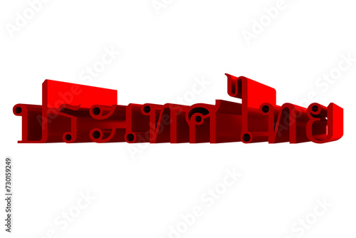 Thailand Thai red font isolated on white background