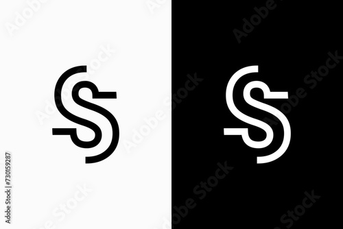 Initial S Monoline logo vector premium sign template