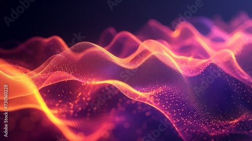 Vibrant  flowing digital waves symbolize the dynamic nature of tech innovation