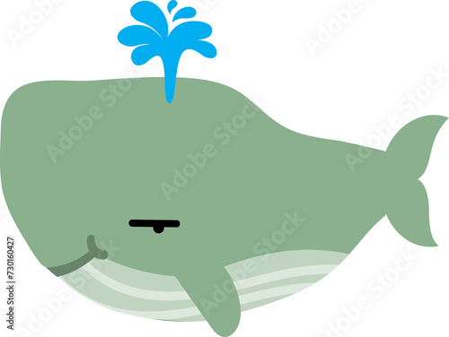 cute whale cartoon. sea animal