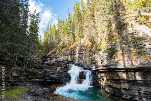 Waterfall in Johnston Canyon  Banff National Park  Canadian Rockies  Alberta  Canada.