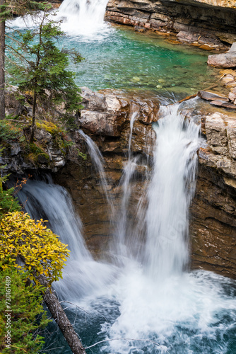 Waterfall in Johnston Canyon  Banff National Park  Canadian Rockies  Alberta  Canada.