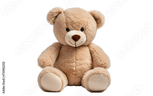 Plush Teddy Bear Isolated Against White Background