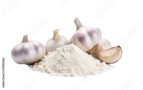 Garlic Powder A Flavorful Culinary Essential Isolated on a Transparent Background PNG.