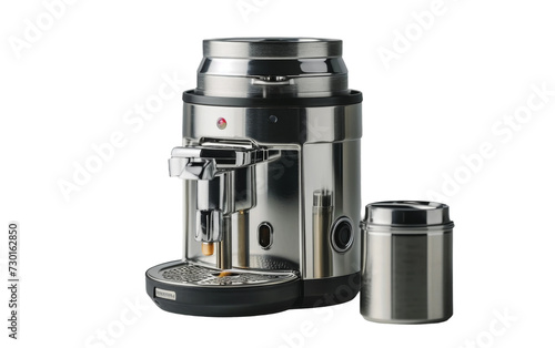 Portable Espresso Maker for Coffee Enthusiasts Isolated Against White Background
