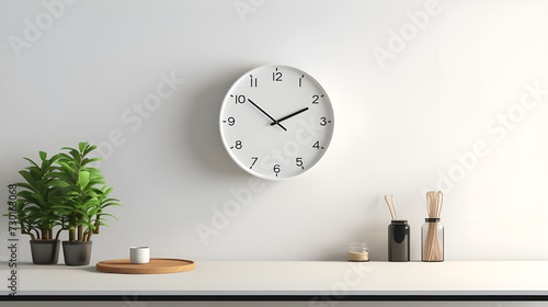 beautiful white clock on the wall
