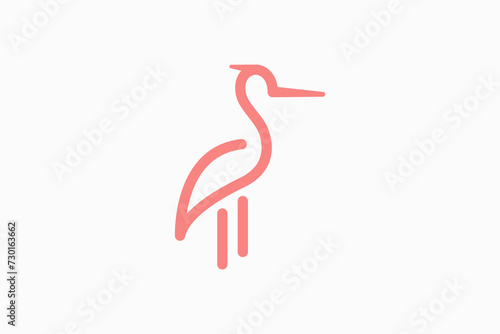 outline pelican Vector Logo Premium 