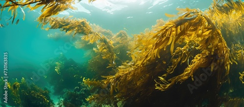 Stalked kelp grows together with giant kelp  creating a vital underwater habitat for fish and invertebrates near the Channel Islands in California.