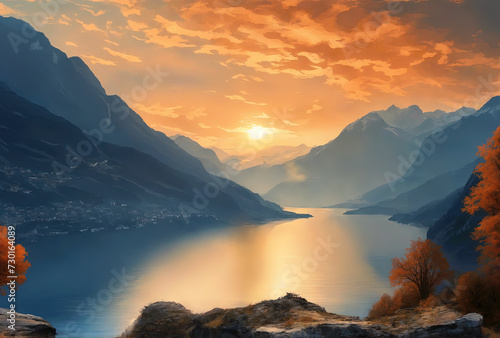 sunrise in the mountains photo
