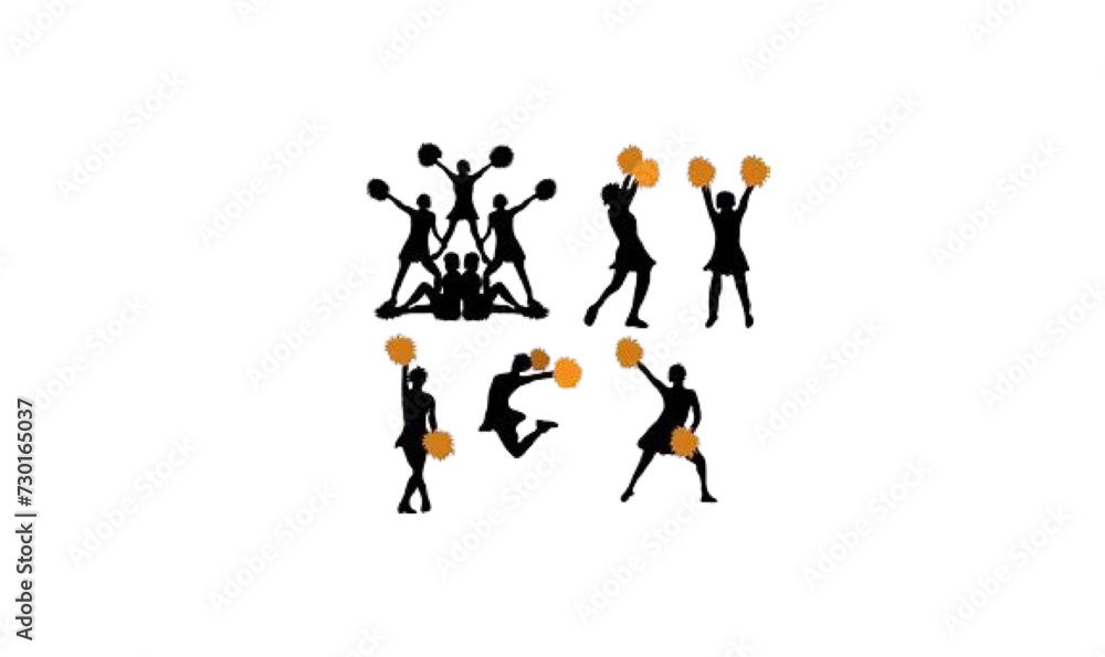 sport team illustration vector design, dancing people vector,