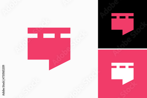 film chat logo vector premium sign template
