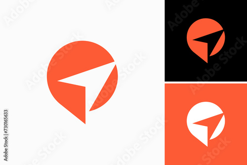 letter P Plane logo vector premium sign template