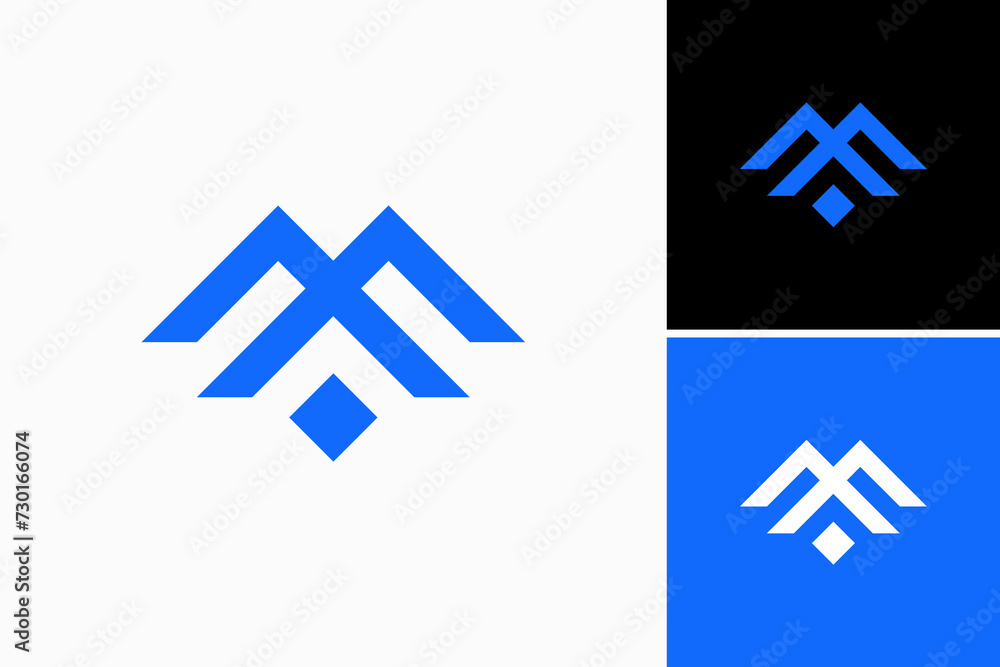 geometric letter M logo vector premium sign template geometric letter M logo vector premium sign template