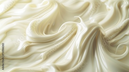 Creamy waves of milk curl and intertwine, forming mesmerizing shapes